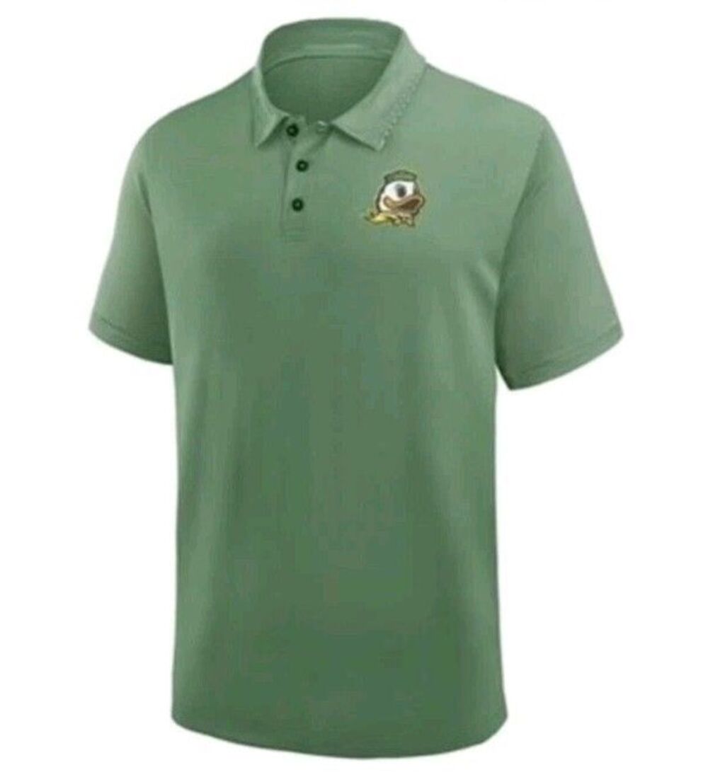 Sz M - NCAA Oregon Ducks Men's Polo Shirt Green Stripes